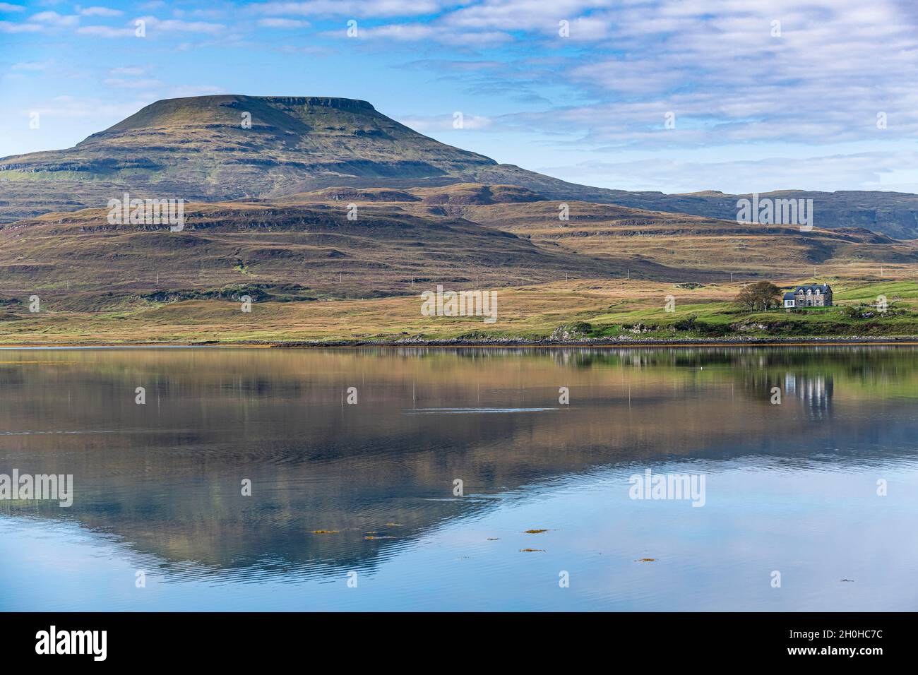 Water reflections on lake Dunvegan, Isle of Skye, Scotland, UK Stock Photo