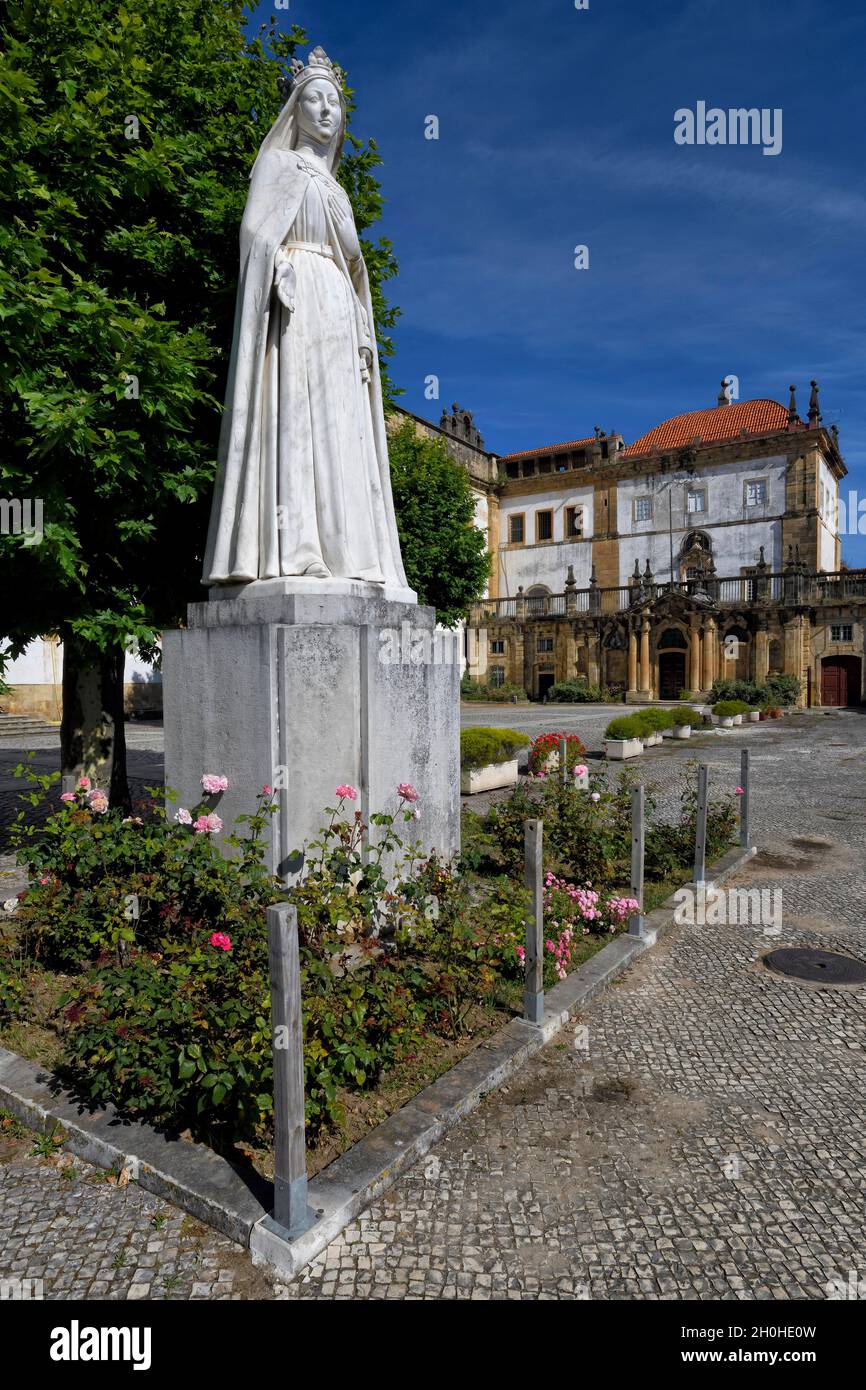 Monastery of Santa Clara-a-Nova, Queen Saint Isabel statue, Coimbra, Beira, Portugal Stock Photo