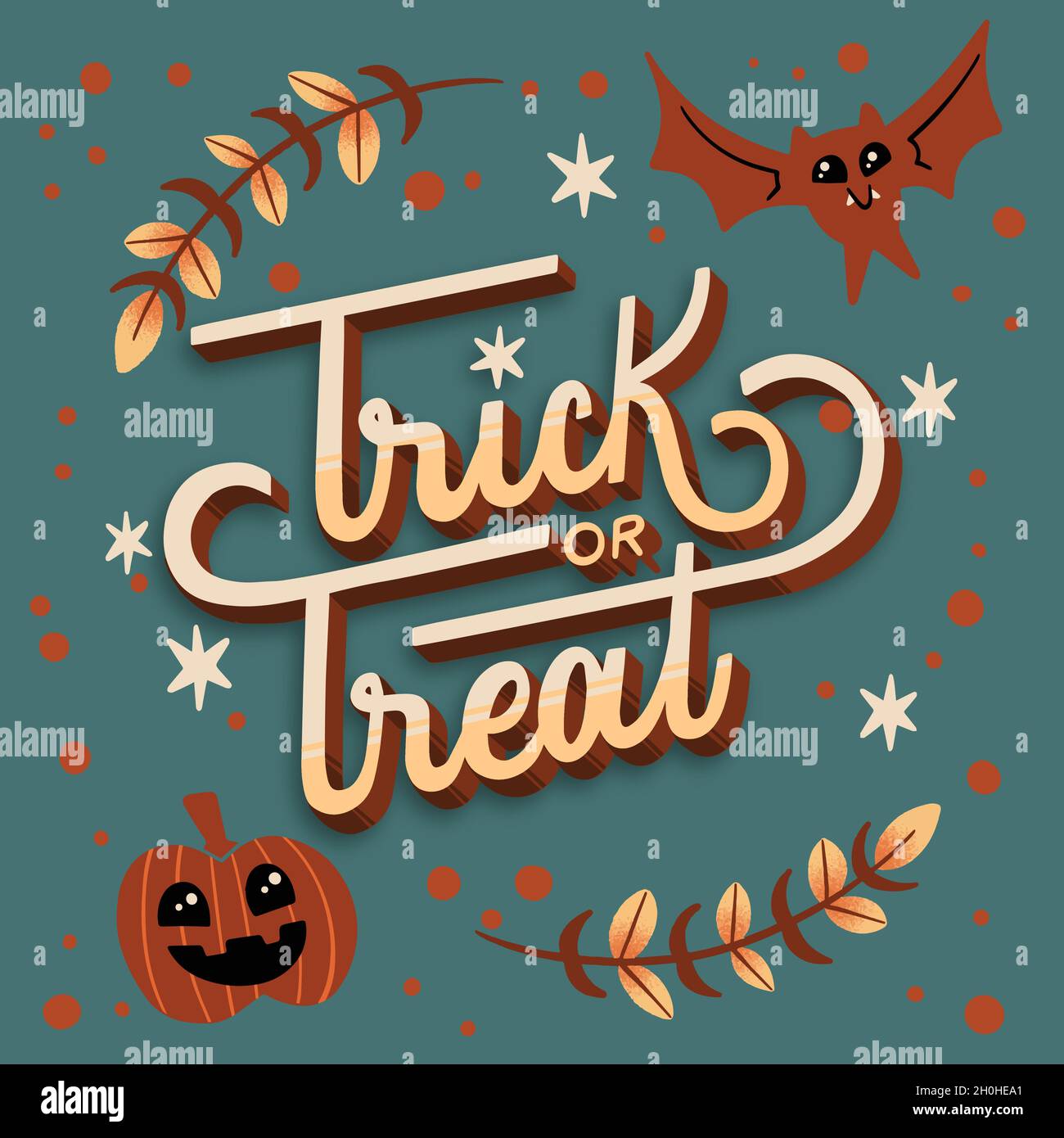 trick treat lettering vector design illustration Stock Vector