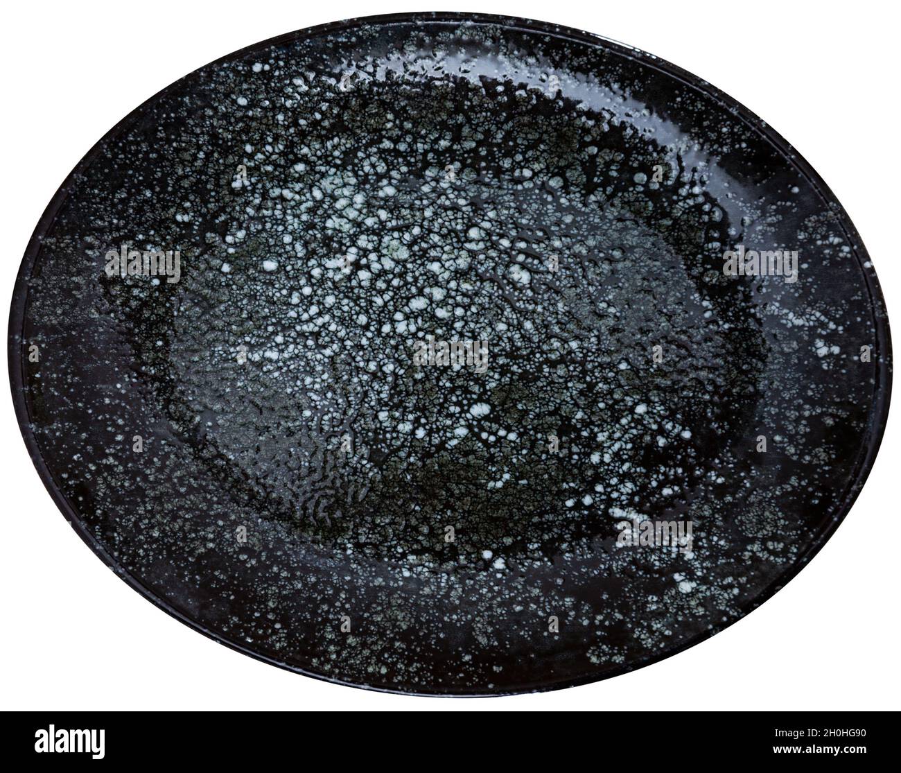 Black and white ceramic plate on white background Stock Photo Alamy