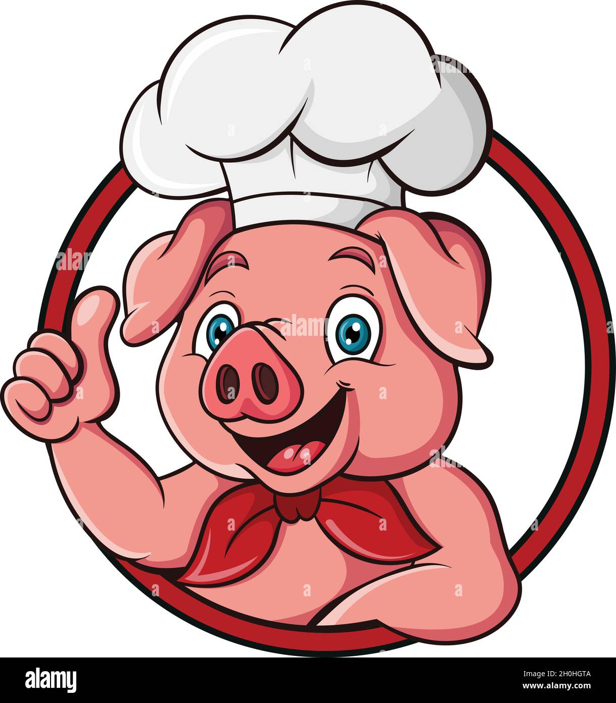 Cartoon pig chef giving thumb up Stock Vector Image & Art Alamy