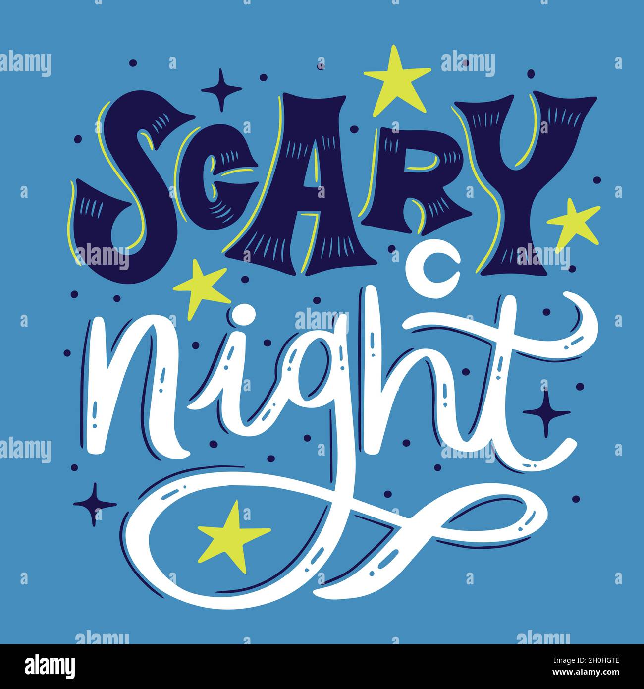 scary night lettering halloween vector design illustration Stock Vector