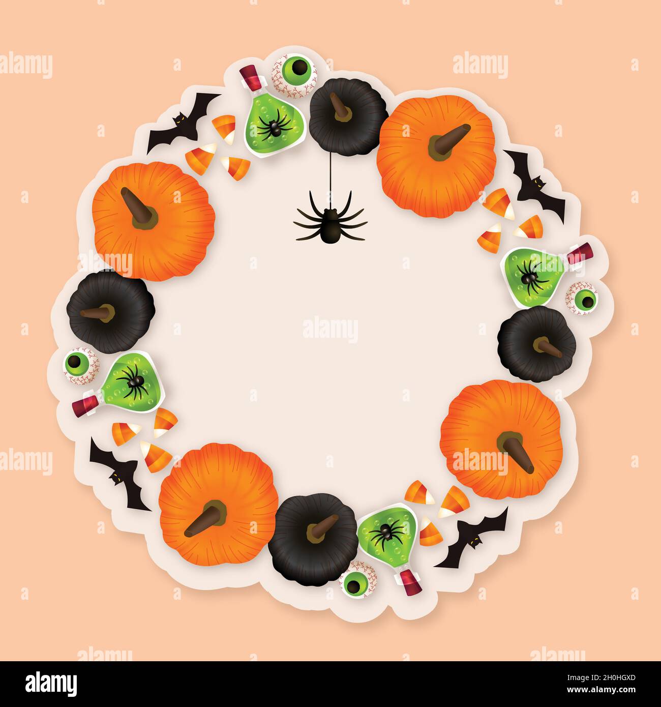 realistic halloween frame design vector illustration Stock Vector Image ...