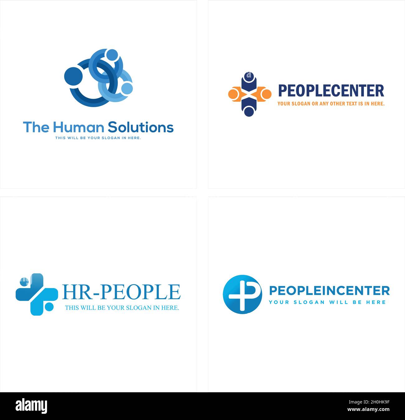 Modern humanity health care logo design Stock Vector
