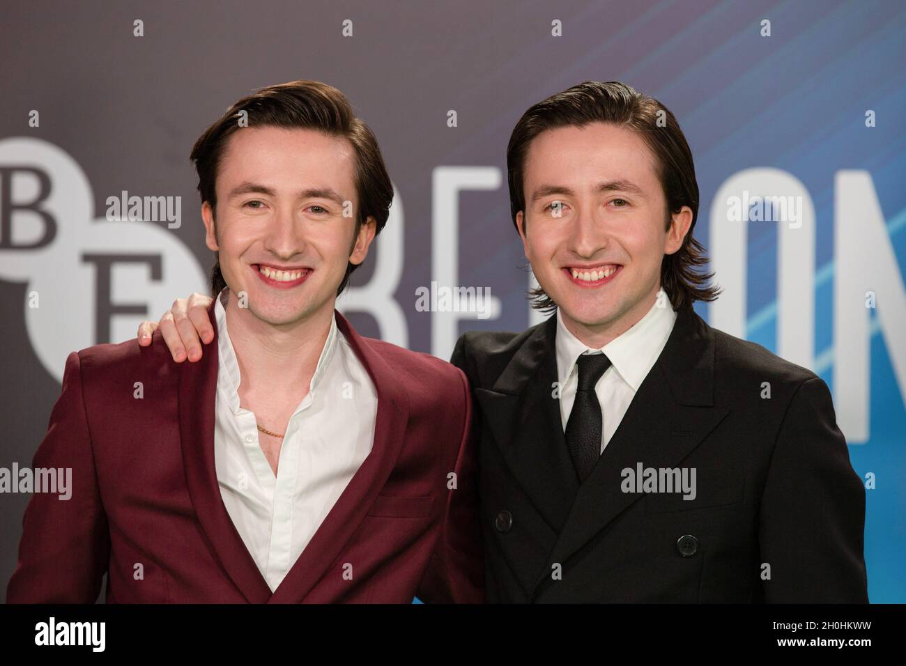 London, UK. 12th Oct, 2021. (L-R) Christian Lees and Jonah Lees attend the World Premiere of 'The Phantom Of The Open' during the 65th BFI (British Film Institute) London Film Festival at The Royal Festival Hall. (Photo by Pietro Recchia/SOPA Images/Sipa USA) Credit: Sipa USA/Alamy Live News Stock Photo