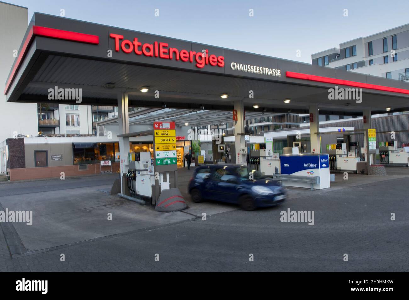 Total petrol pump hi-res stock 