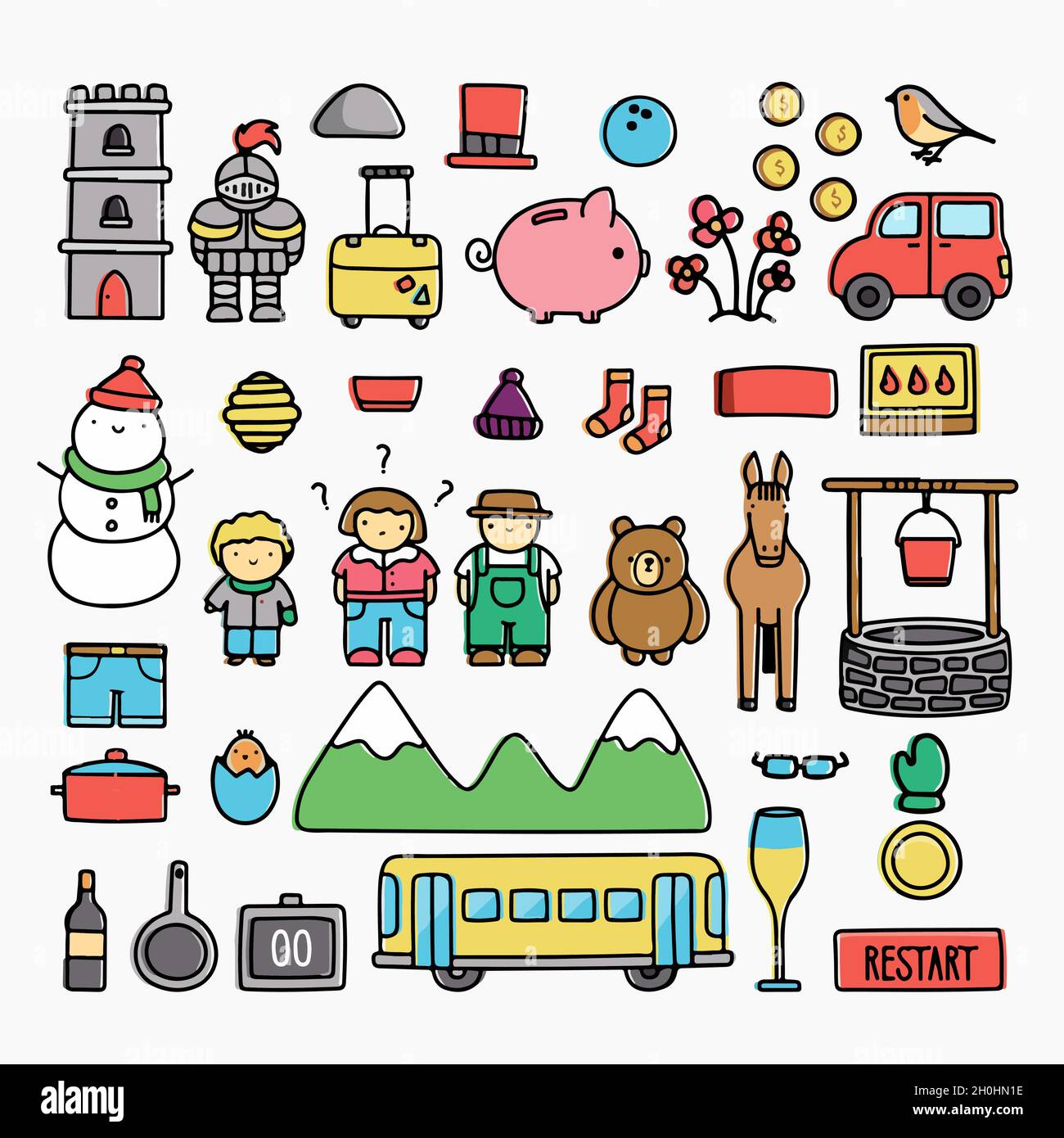 Doodle Drawn Vector Illustration Cartoon Stock Vector