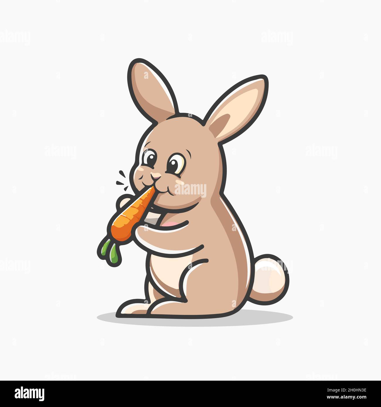 Rabbit eating carrot Vector Illustration Stock Vector
