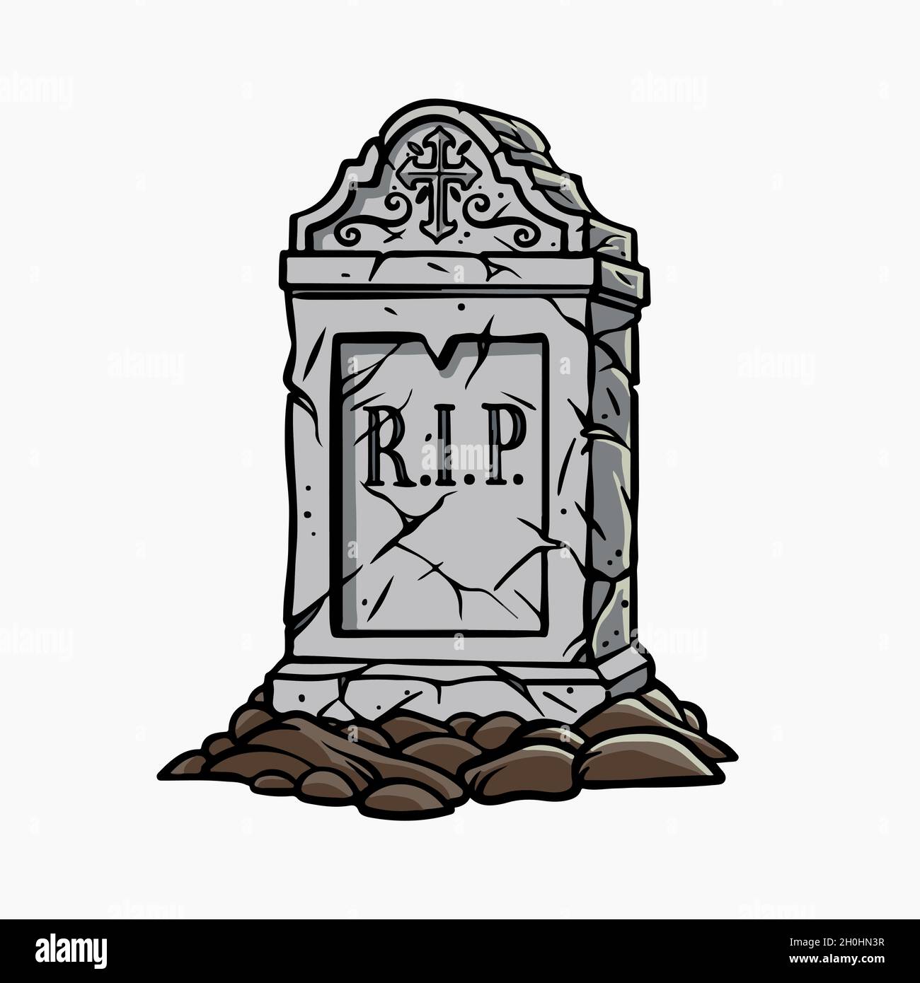 tombstone clipart black and white