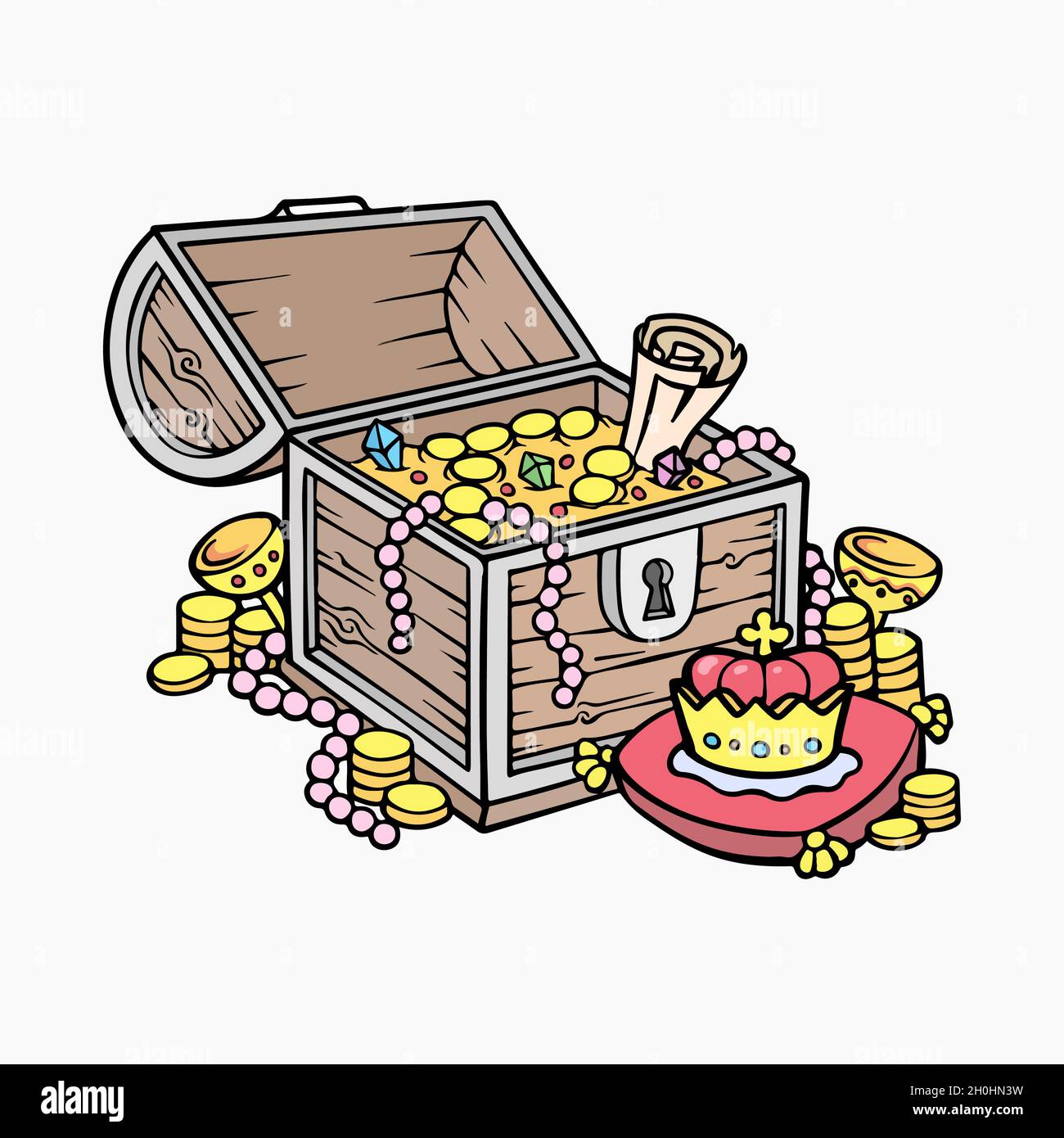 Treasure box vector illustration cartoon clipart Stock Vector