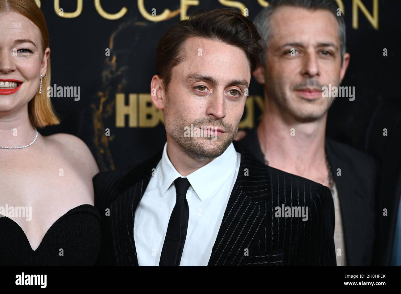 New York, USA. 12th Oct, 2021. (LR) Sarah Snook Kieran Culkin and