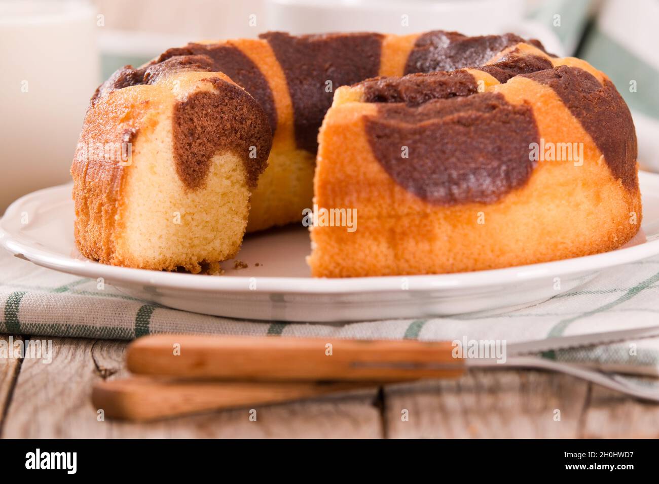 Marble ring cake Stock Photo Alamy