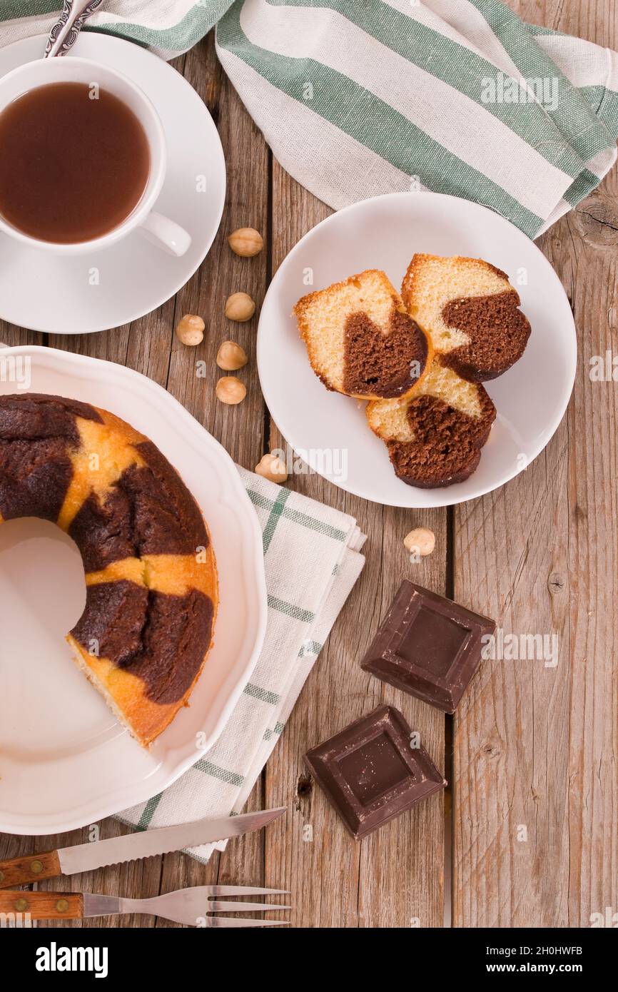 Marble ring cake Stock Photo Alamy