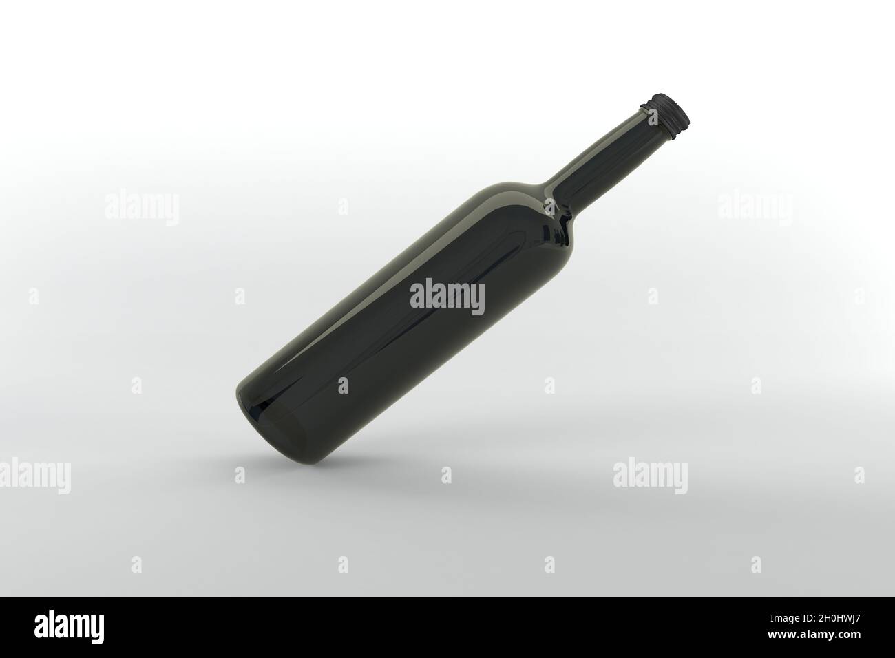 3d render of a black long bottle isolated on white background Stock ...