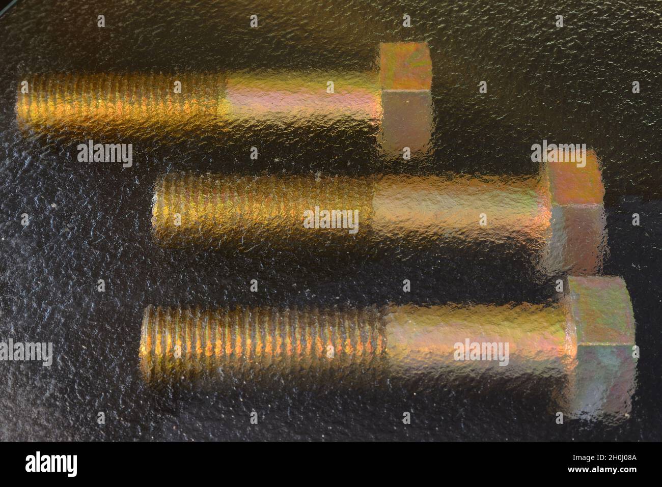 Large brass plated bolts Stock Photo Alamy