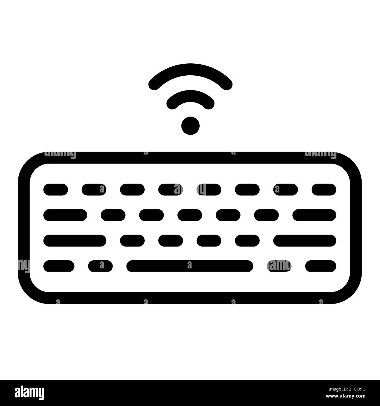 wireless keyboard hardware device single isolated icon with outline