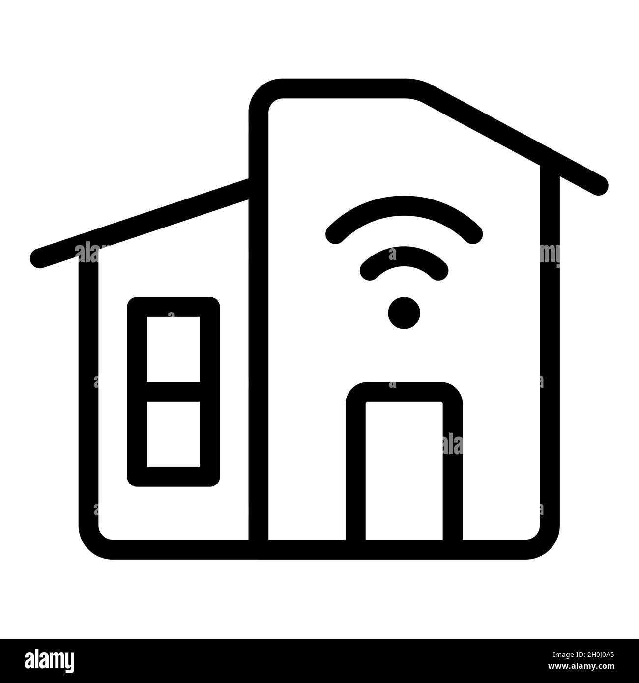 smart home wifi iot single isolated icon with outline style vector ...
