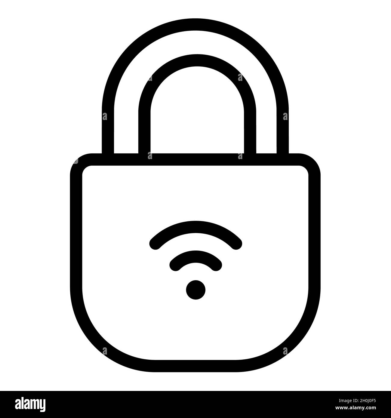 padlock security wireless iot single isolated icon with outline style ...