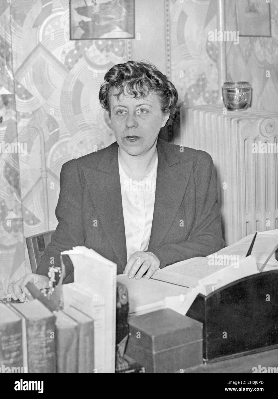 French criminal defense lawyer Maitre Renée Jardin at her workplace in