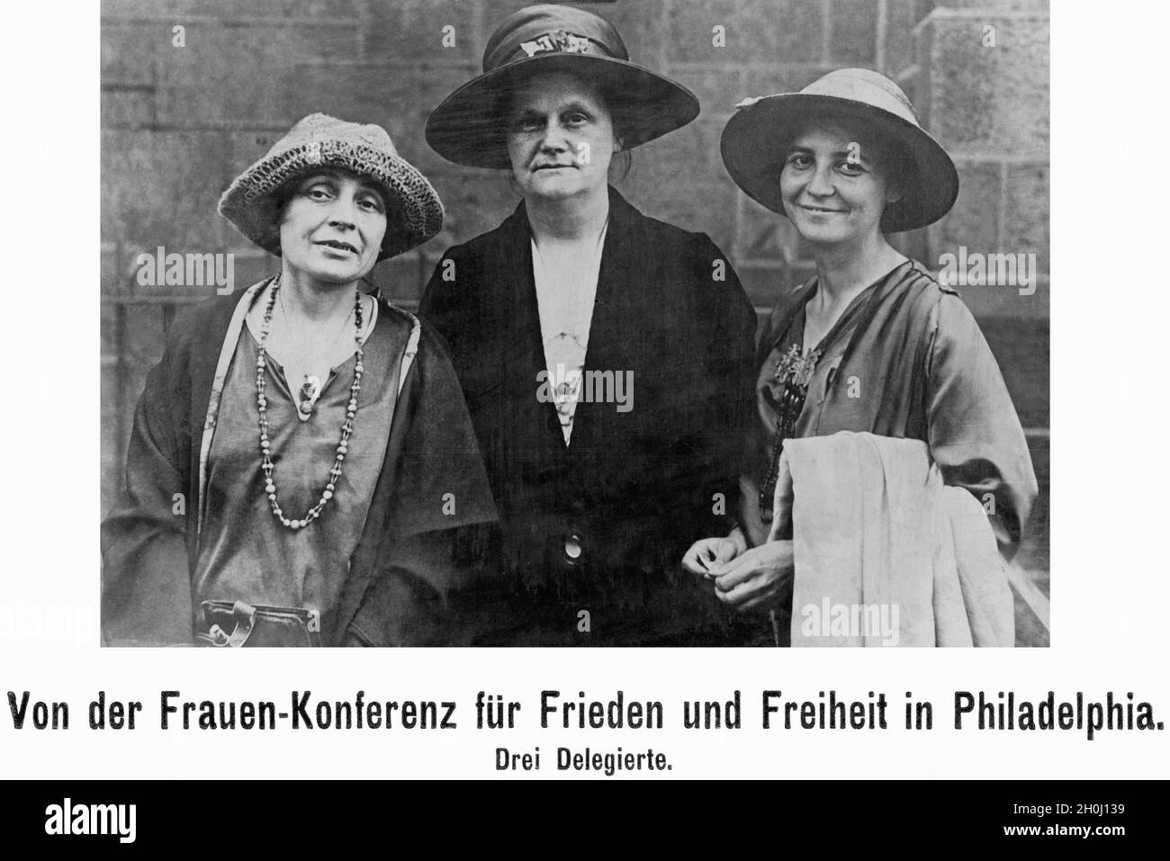 Three delegates at the Women's Conference for Peace and Freedom in