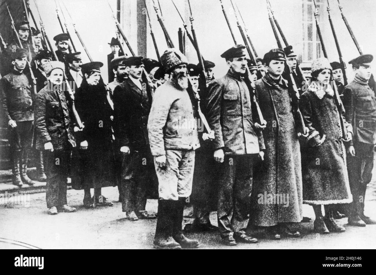Female and male recruits of the newly formed Red Army. [automated ...