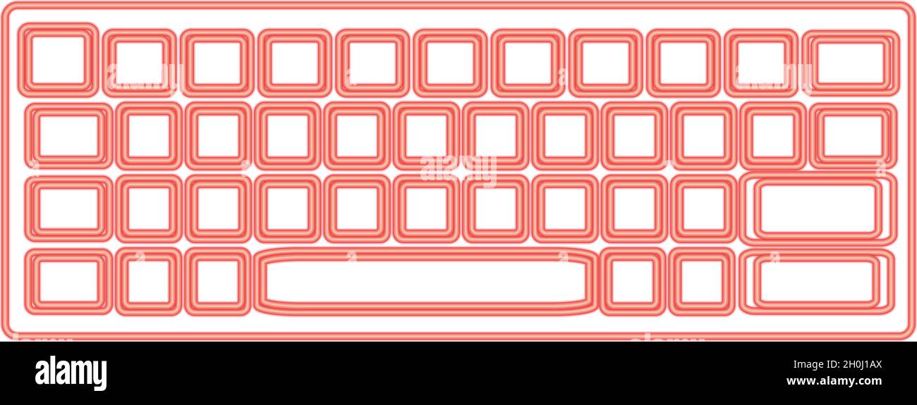 Neon ice cream red color vector illustration flat style light image Stock Vector
