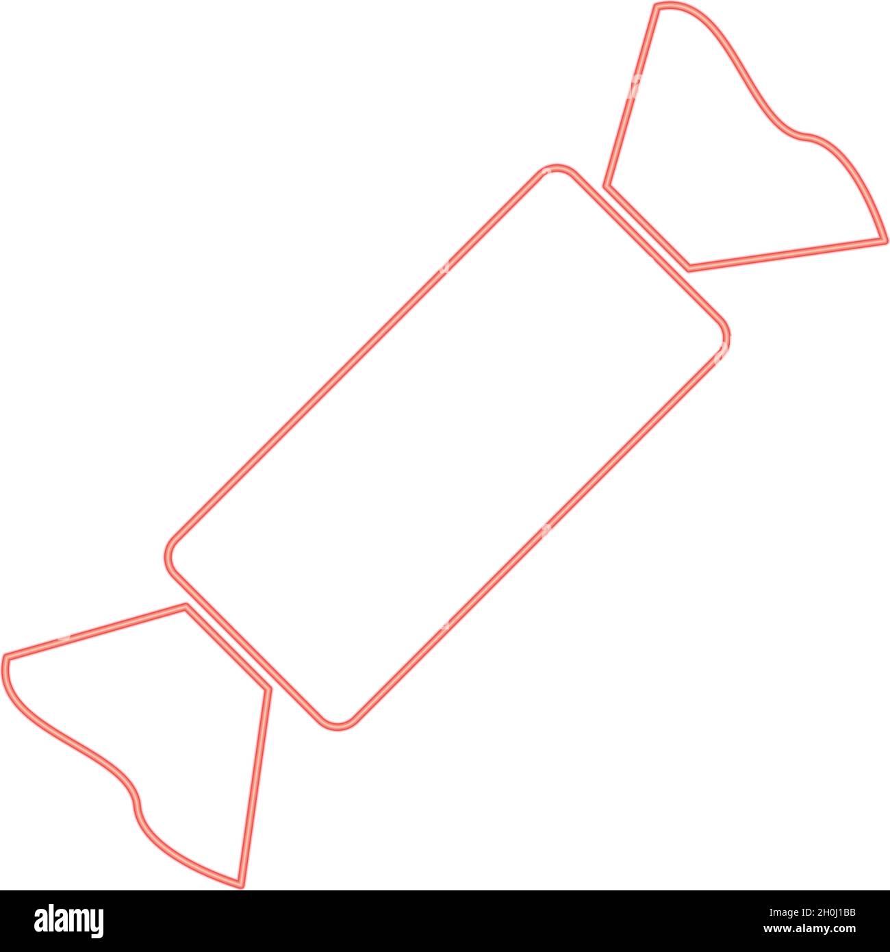 Neon candy red color vector illustration flat style light image Stock Vector