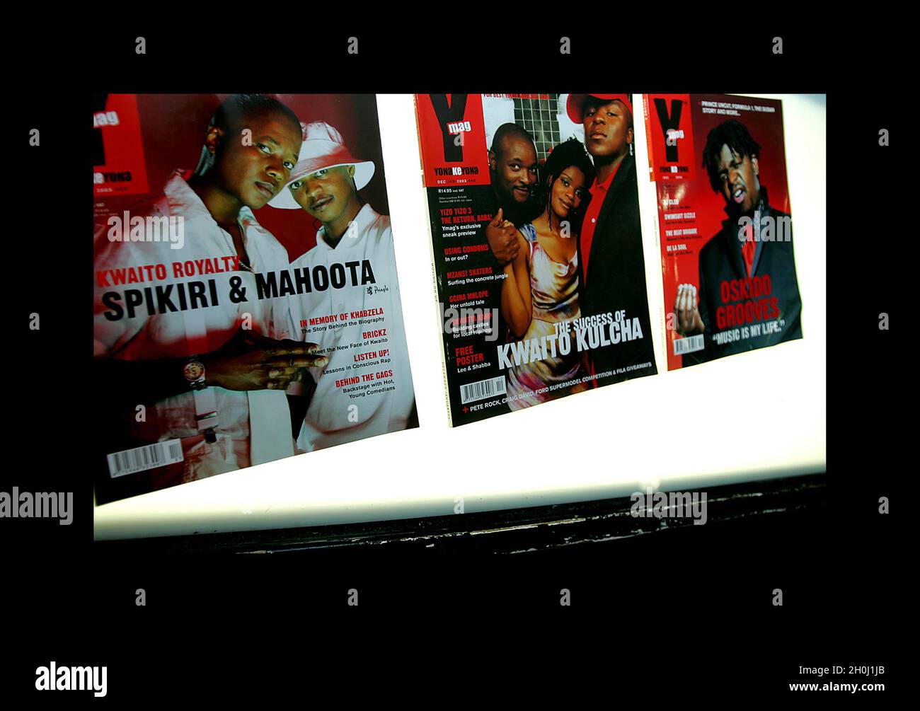 The Kwaito Generals....They're on radio, on magazine covers and have became celebrities in their own right. Straight from the townships and proud of it. This is interesting when one considers that the township was created to keep a ready supply of cheap labour under control by the apartheid government. Kwaito cries out to impoverished youths in the townships and has given young black artists a chance to shine. Stock Photo