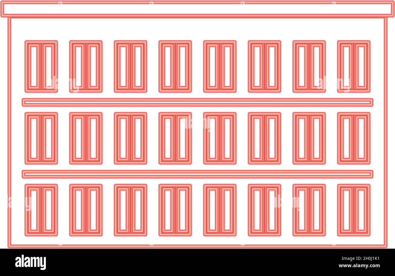 Neon hotel red color vector illustration flat style light image Stock ...