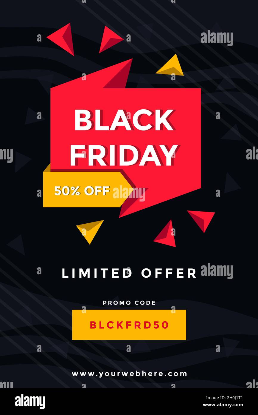black friday poster banner template vector Stock Vector