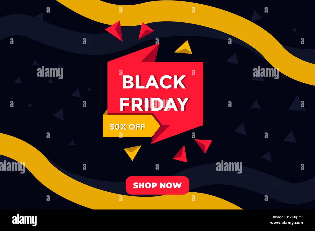 black friday banner sale offer vector template Stock Vector