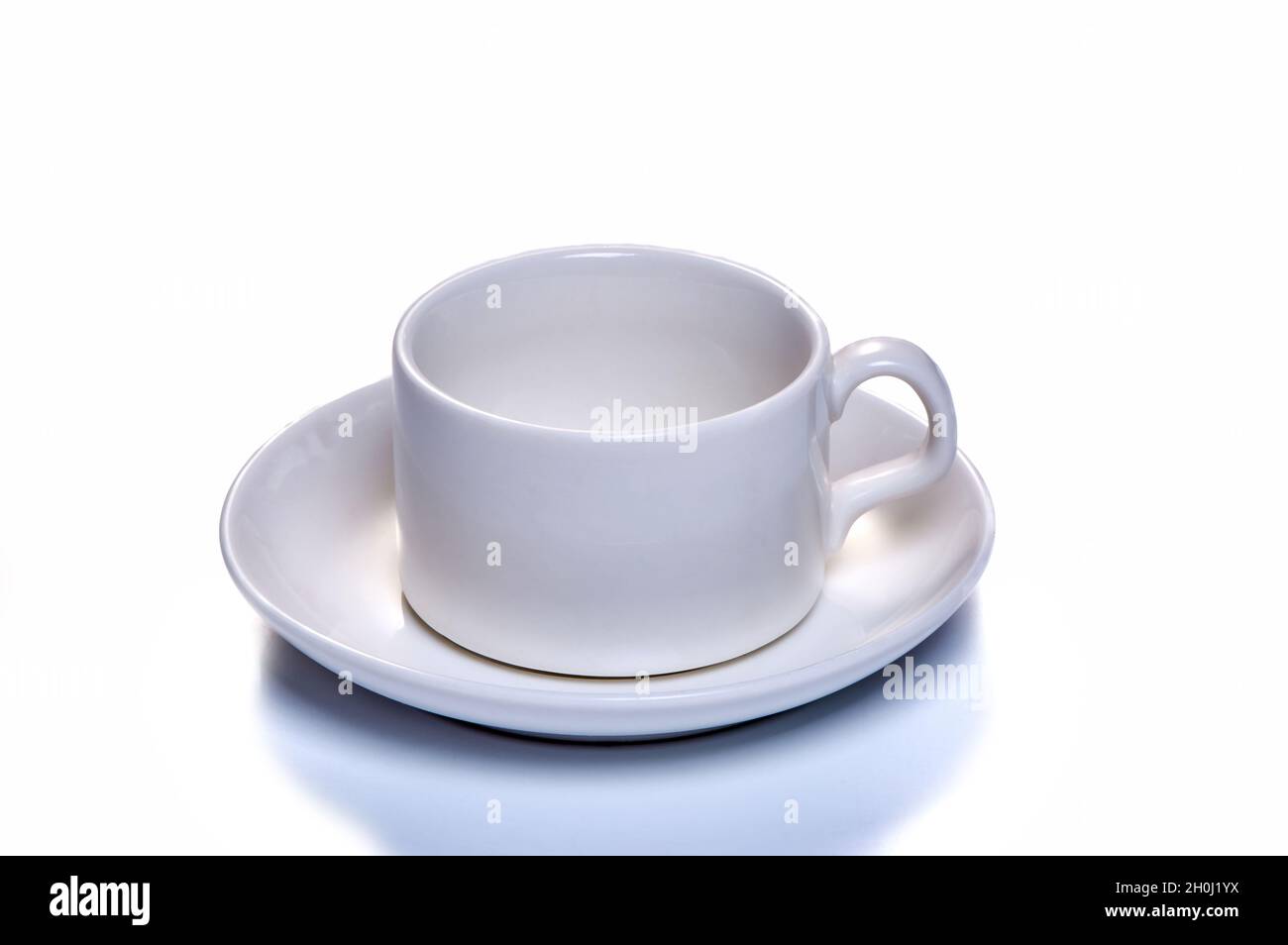 white coffee cup with saucer on white isolated background Stock Photo ...