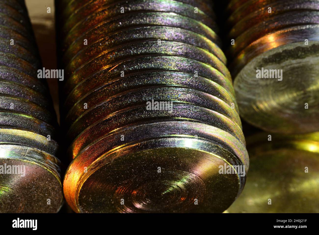 Large brass plated bolts Stock Photo Alamy