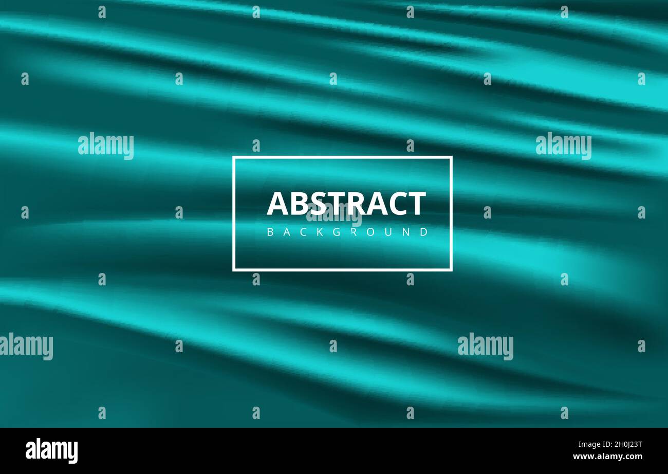 Abstract Elegant Luxury Green Turquoise Silk Satin Fabric Wave