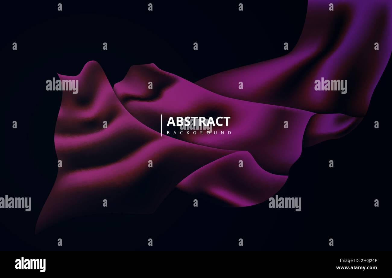 Abstract Elegant Dark Purple Silk Satin Fabric Wave Background Wallpaper Stock Vector