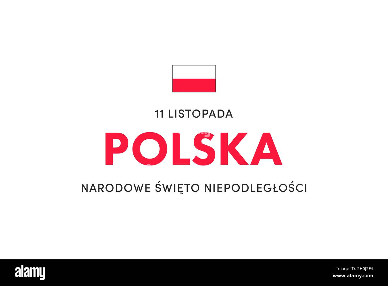 Independence day of Poland. (Polish: Narodowe Święto Niepodległości, Polska,11 listopada. Translation: National Independence Day, Poland, November 11) Stock Photo