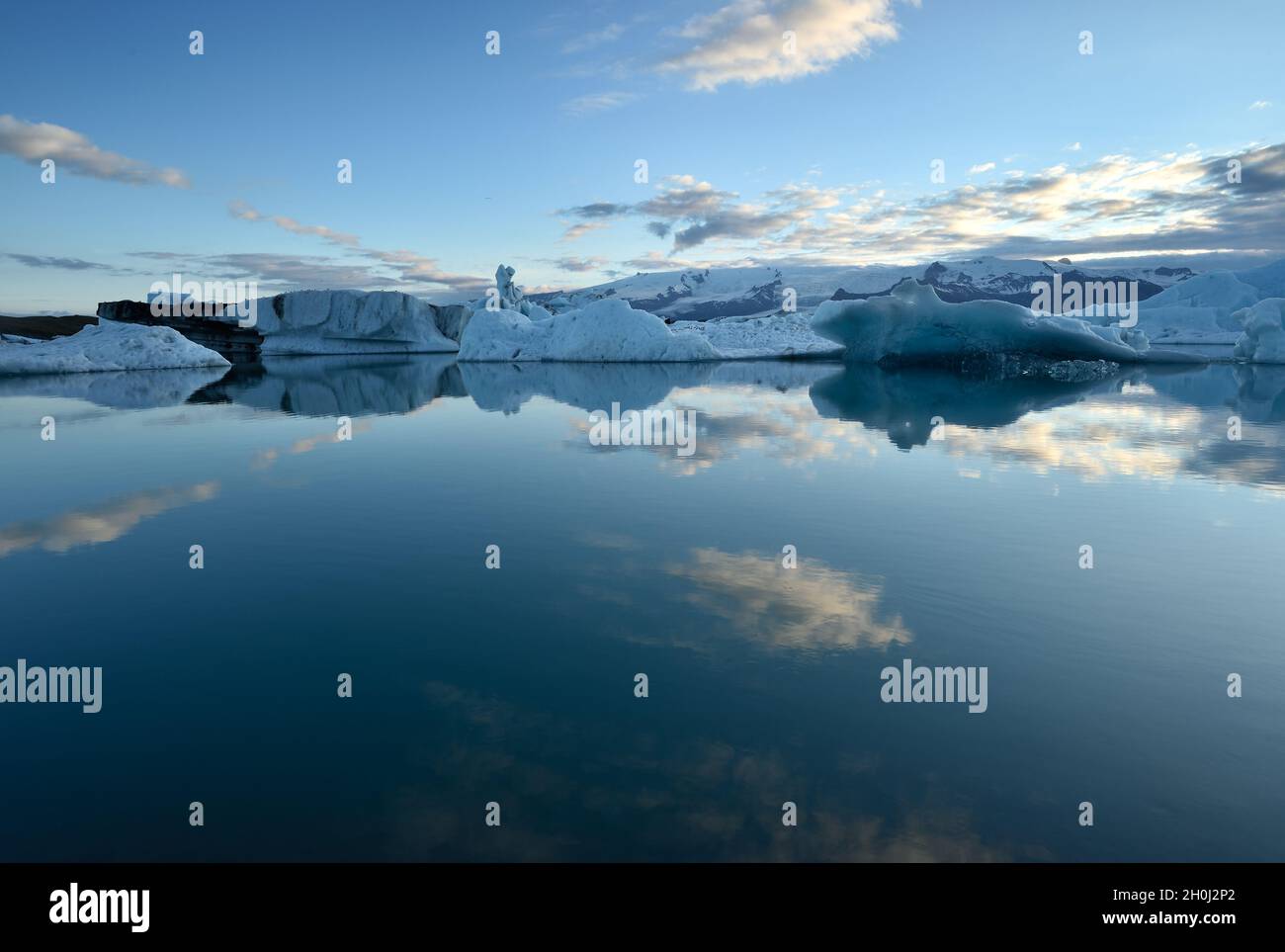 Icelandic glacial lake with mountains. Glacier in Iceland. Stock Photo