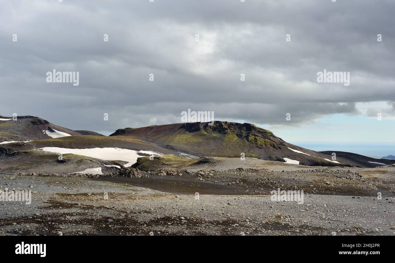 Lava mountains in Iceland Stock Photo