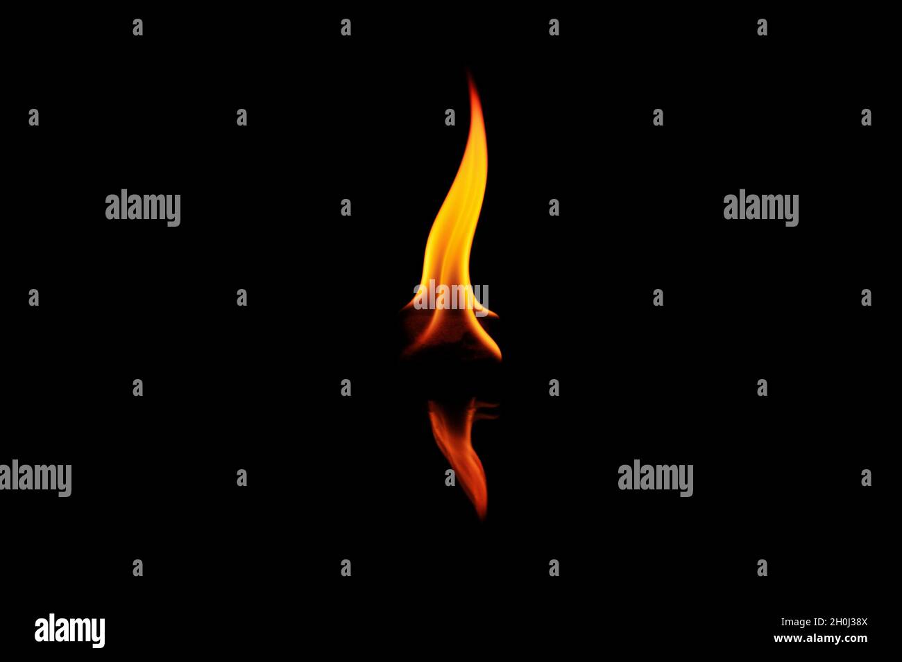 Fire flame on black background Stock Photo