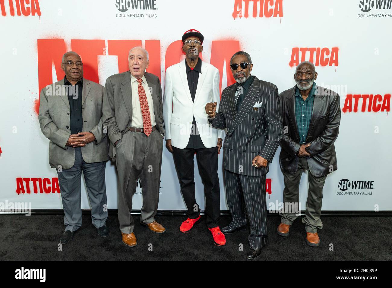 New York, United States. 12th Oct, 2021. Crew and subjects attend
