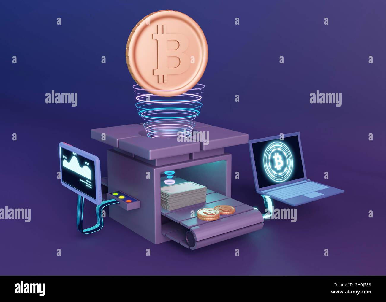 3d cryptocurrency rendering modern design Stock Photo - Alamy