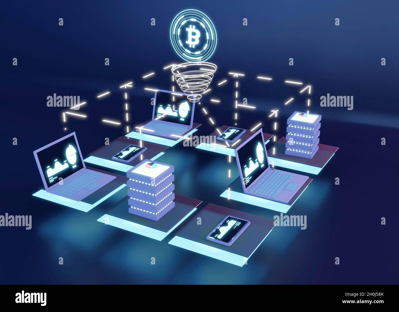 3d cryptocurrency rendering modern design Stock Photo - Alamy