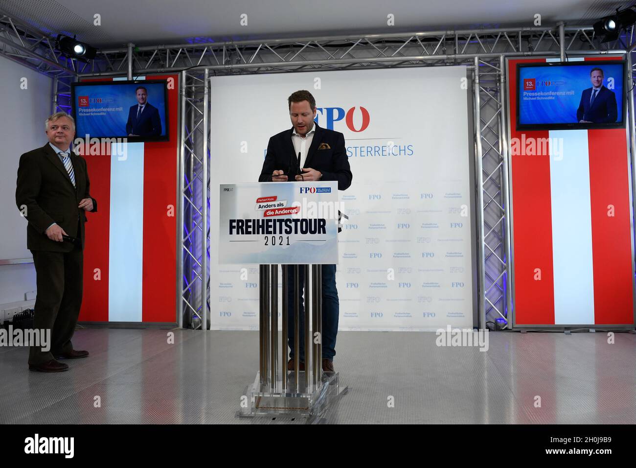 Vienna, Austria. 13th Oct, 2021. Press conference with the FPÖ General