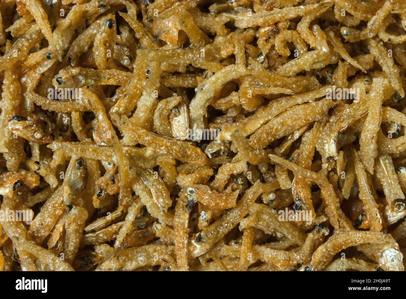 small crispy fried fish background Stock Photo