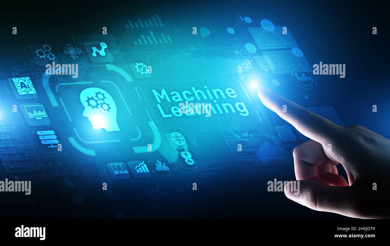 Machine Deep learning algorithms, Artificial intelligence, AI, Automation and modern technology in business as concept. Stock Photo