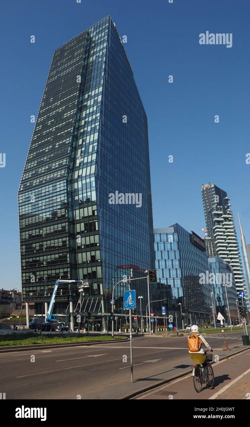 Diamond tower, Porta Nuova district, Milan, Lombardy, Italy, Europe Stock Photo