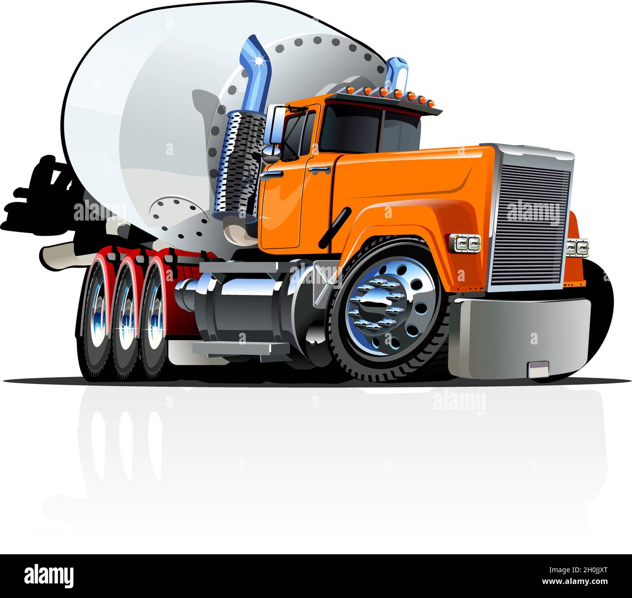 Vector Cartoon Mixer Truck Available EPS10 vector format separated by