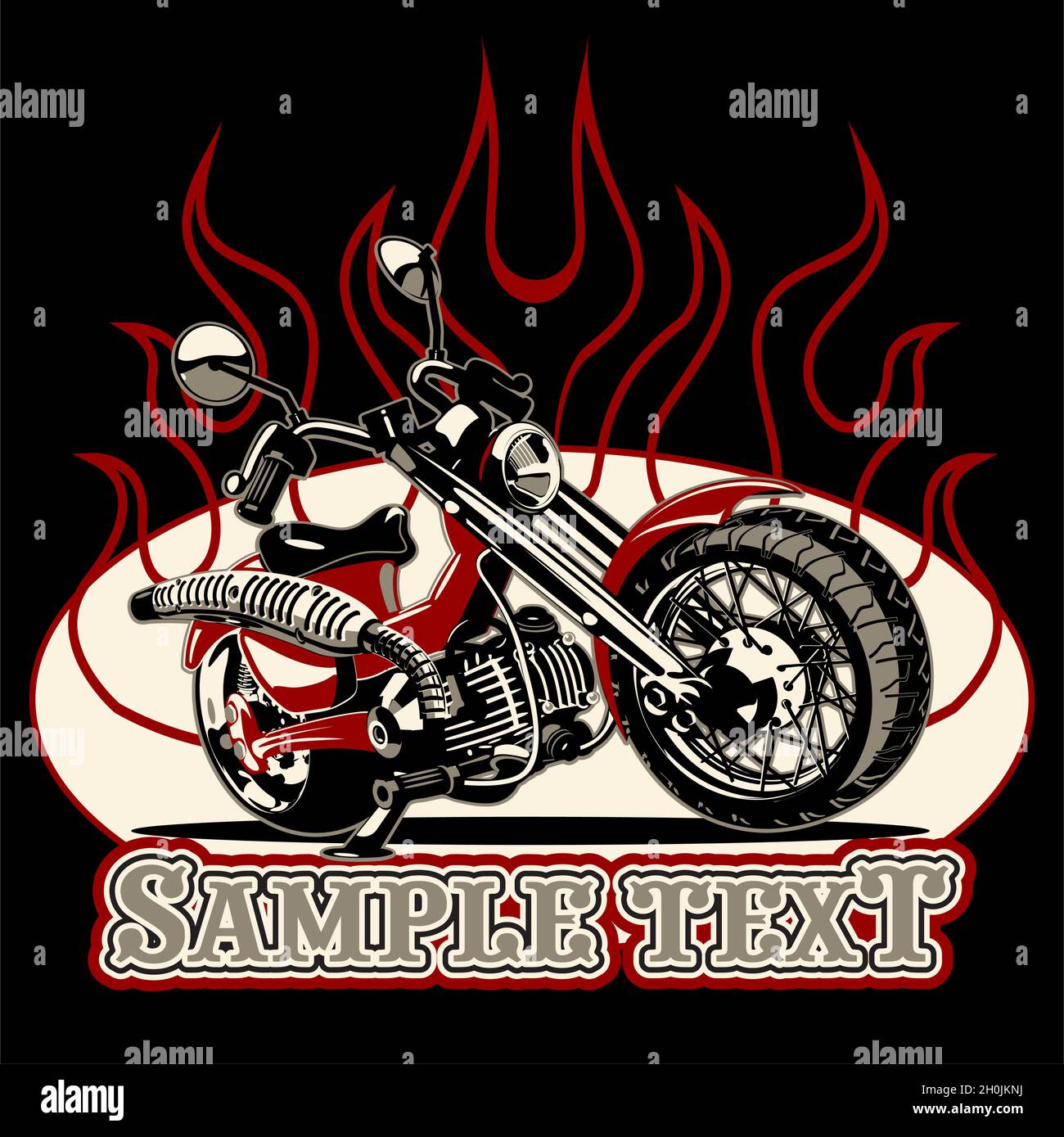 Vector Cartoon Motorbike. Available EPS-8 vector format separated by layers for easy edit Stock Vector