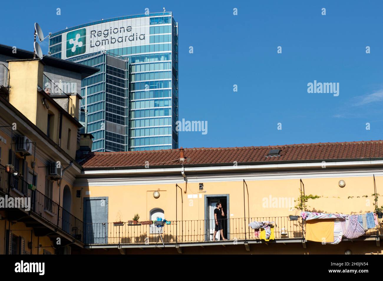 Italy, Lombardy, Milan, Isola district with Regione Lombardia headquarter building Stock Photo