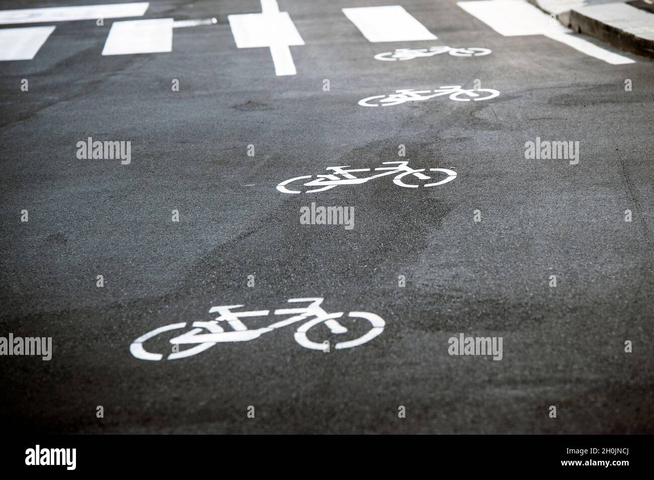 Italy, Lombardy, Milan, road signs in city centre Stock Photo